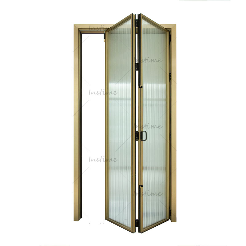 Instime Outdoor Bifold Doors Usa Thermal Break Modern designs Aluminum Alloy Double Tempered Glass Bi Folding Door For Apartment