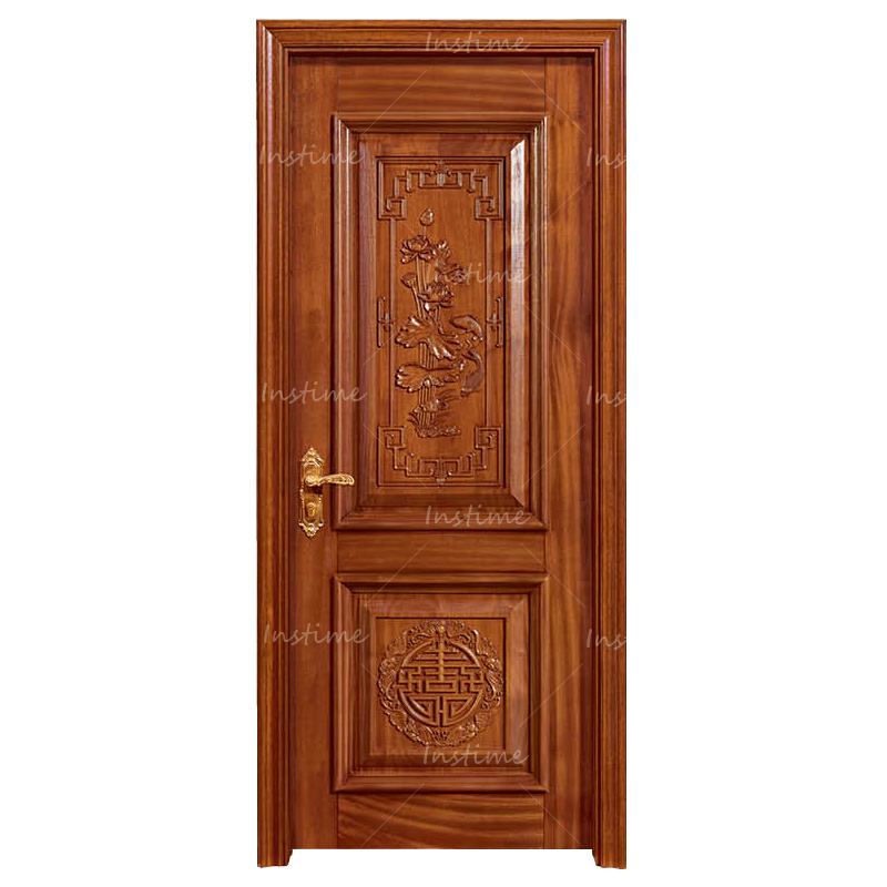 Instime High Quality Cheap And Fine Flush Pvc Mdf Door Wooden Modern Solid Wooden Door Design Swing Wooden Door For villa