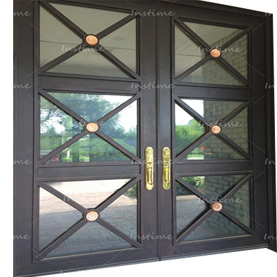 Instime Alucasa Balcony Iron Door Design Main Entrance Doors Grill Design Wrought Iron Double Door