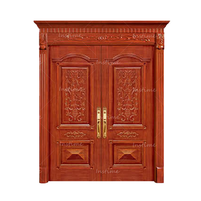 Instime Modern Minimalist Pure Solid Wood Door Composite Solid Wood Multi-Layer Solid Wood Soundproof Door For Front Main Gate