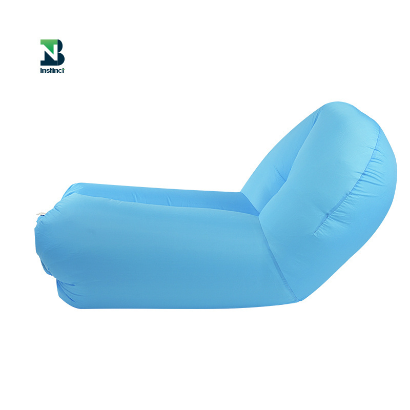 Instinct blue air lounger Inflatable lounger with comfortable backrest for indoor outdoor camping beach