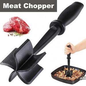 Meat Chopper Hamburger Chopper Utensil Professional Heat Resistant Nylon Potato Masher Non Stick Mix Chopper for Kitchen Tool