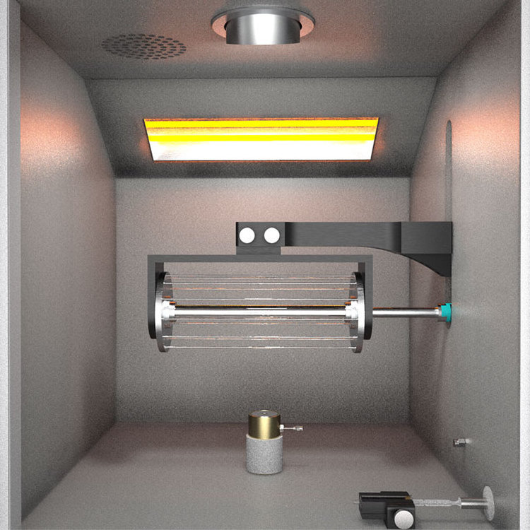 Automatic vacuum spray pyrolysis machine for carbonize the spraying material