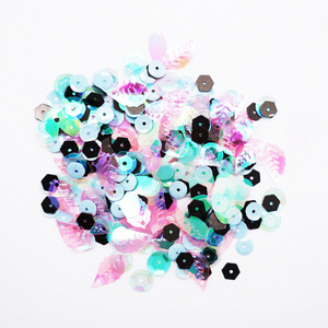 DIY Sequins for Crafts Christmas Iridescent Spangles Flat Beads Bulk Loose Sequins for paper craft