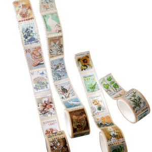 Custom Scrapbooking Printed Vintage Postage Stamp Sticker Paper Washi Tape in Bulk