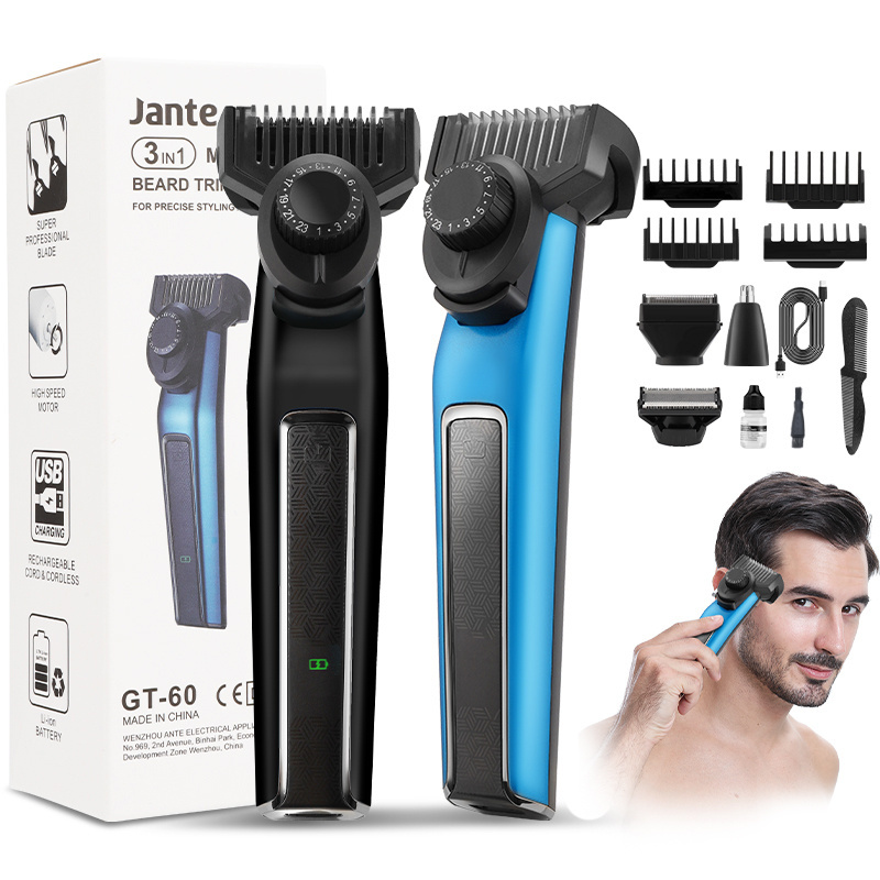 Suttik GT-60 Rechargeable Adjustable Cutter Head Nose Beard Hair Clipper Detachable Trimmer for Men Grooming Set