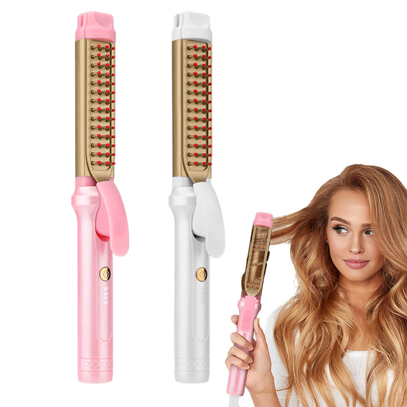 Suttik KJ-8868 High power hair curling iron that does not harm hair anti slip Curler pink and white curling iron