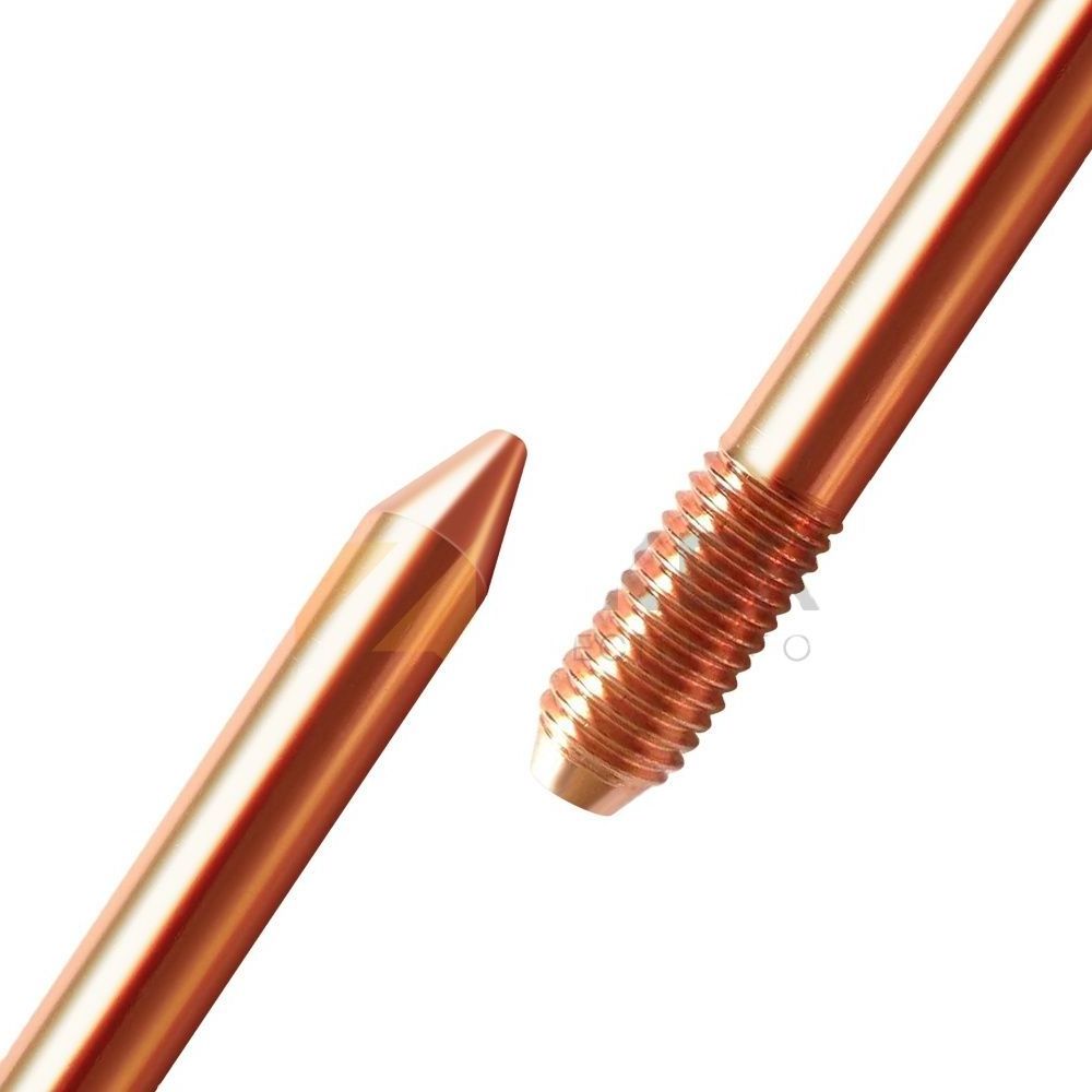 Premium Quality Pointed Ground Rod, Made of Copper-Bonded Steel for Superior Electrical Grounding Needs