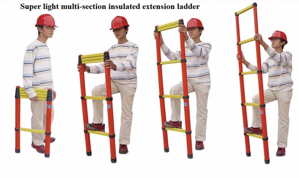 fiberglass and alumium  loft Telescopic Part Light weight  Extension attic foldable step Ladders