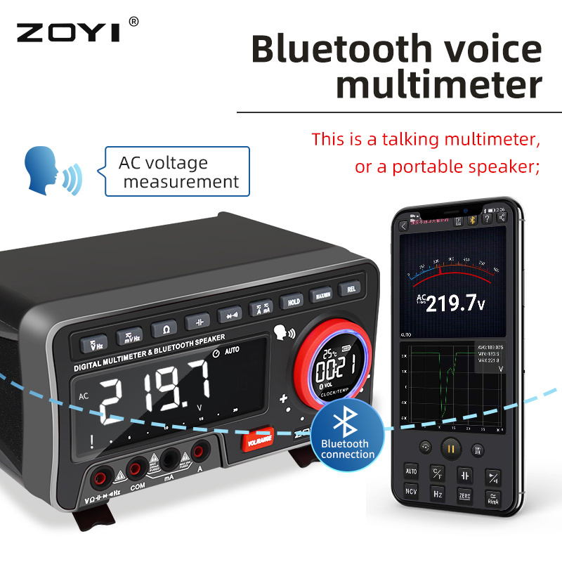 ZT-5566SE Bluetooth Speaker Multimeter High-precision Rechargeable Multimetro19999 Counts AC/DC Voltage and Current