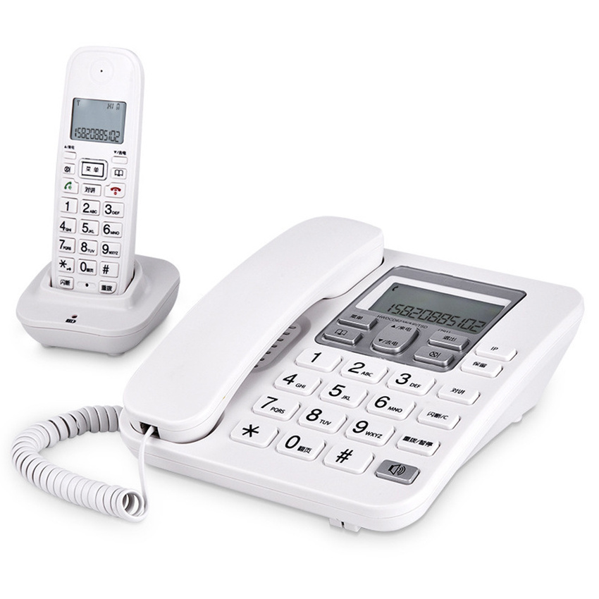 2.4Ghz Expandable Corded/Cordless Phone with FSK / DTMF Dual System, Alarm Clock, 1 Handset Cordless Phone for Home Office