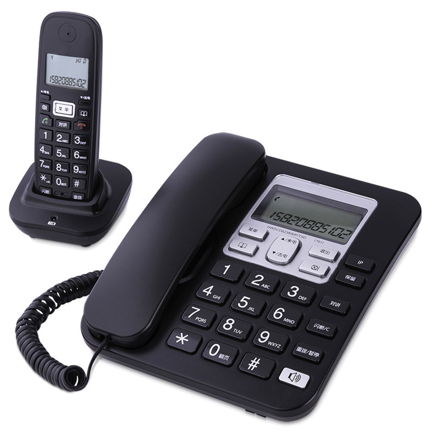 2.4Ghz Expandable Corded/Cordless Phone with FSK / DTMF Dual System, Alarm Clock, 1 Handset Cordless Phone for Home Office