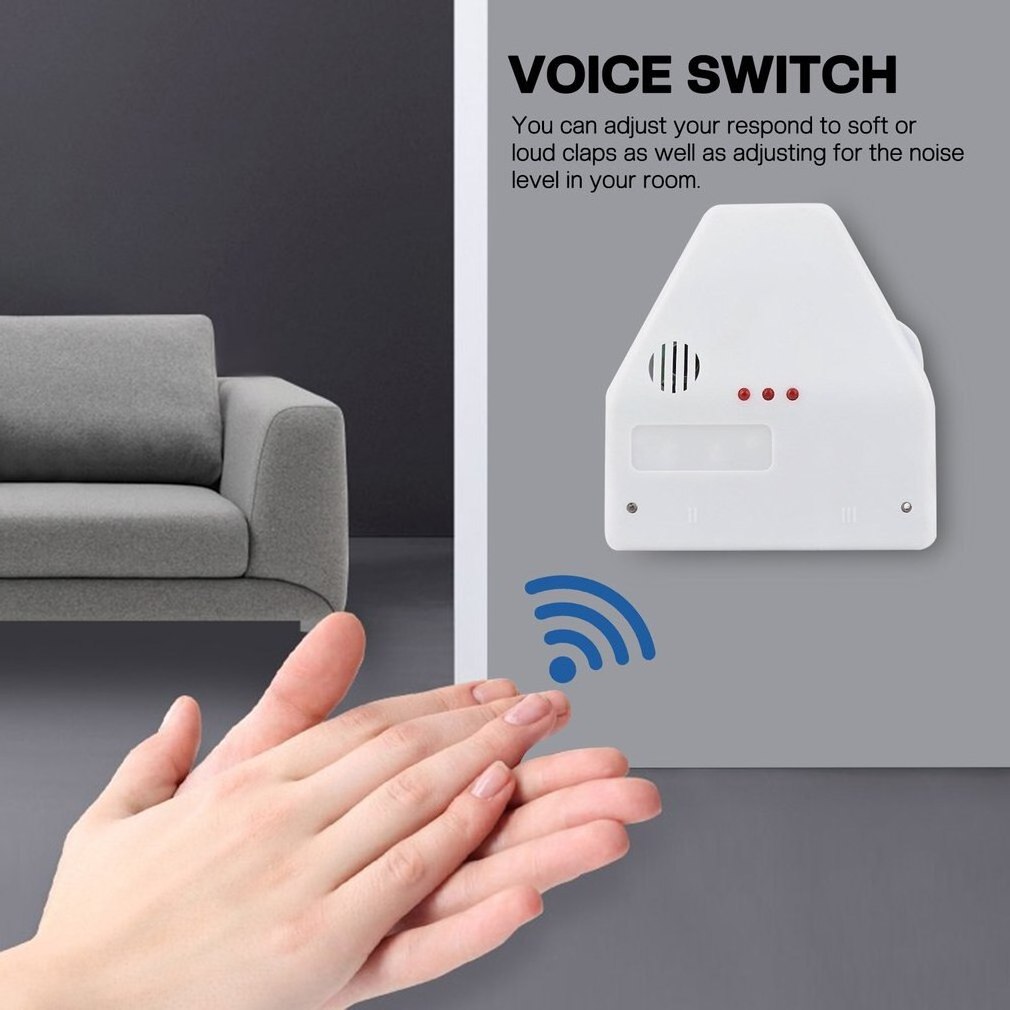 110V Clap Sound Activated Switches Voice Light Clapper Control Switch Wireless Wall Sound Activated Switch Control for Appliance