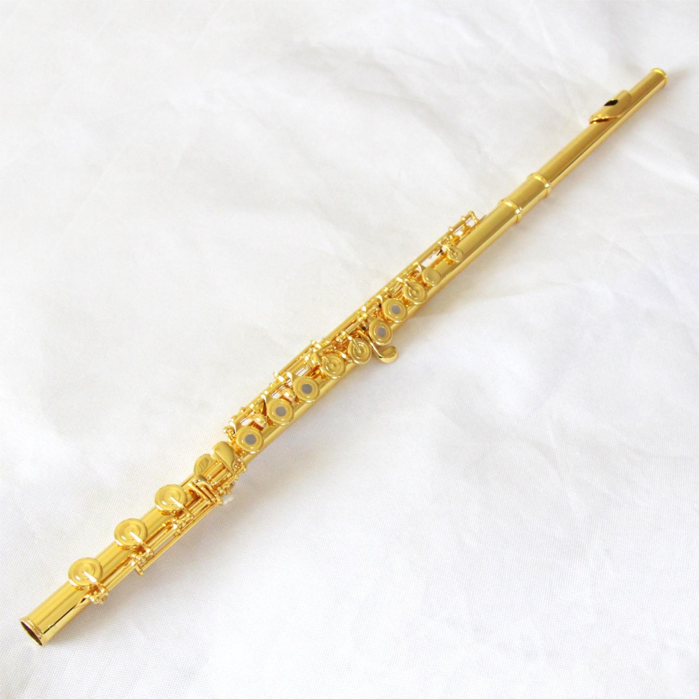 High quality Flute 17 open holes flute music instrument solid silver gold plated flute professional