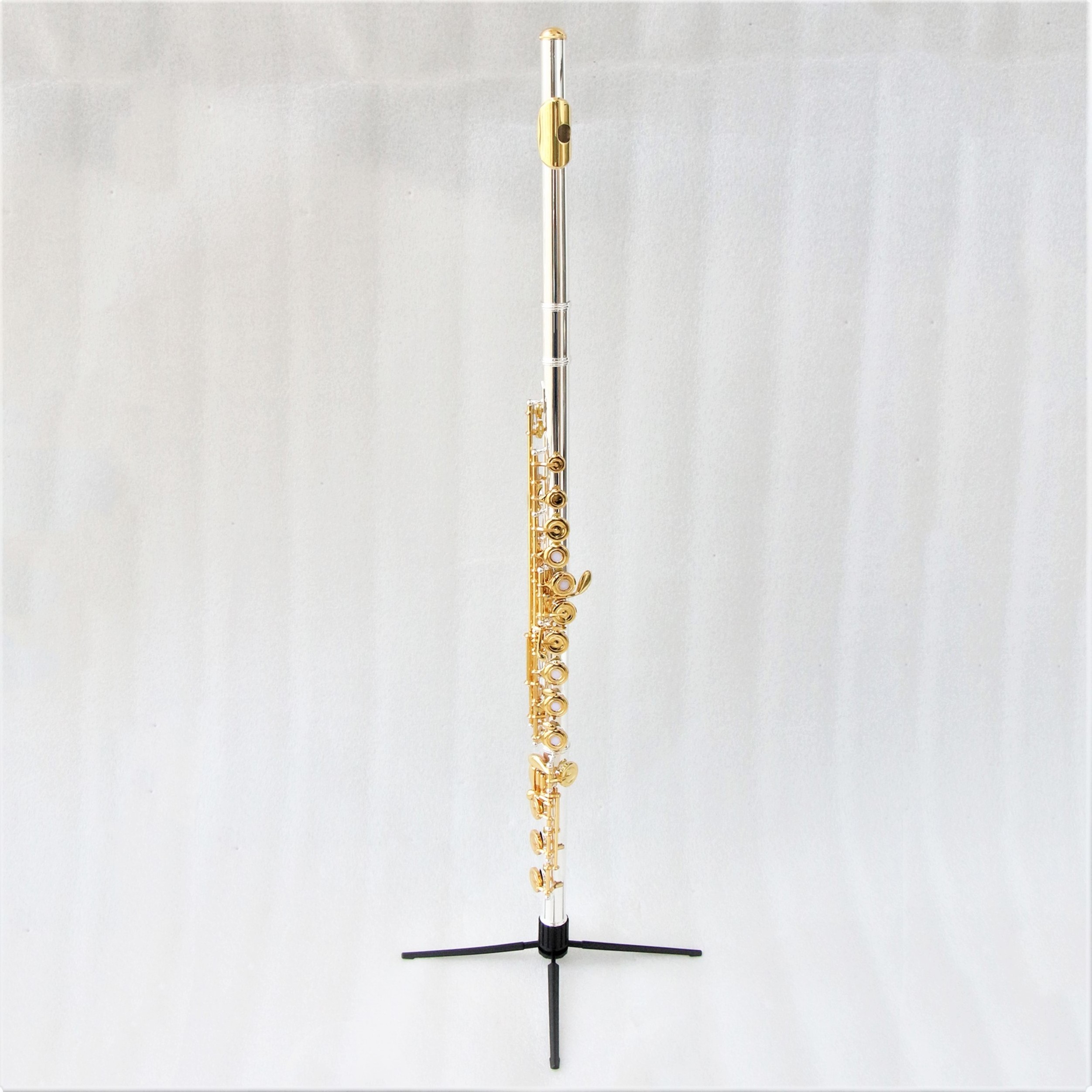 High end professional concert flute golden flute instrument for sale silver plated body gold plated keys flute