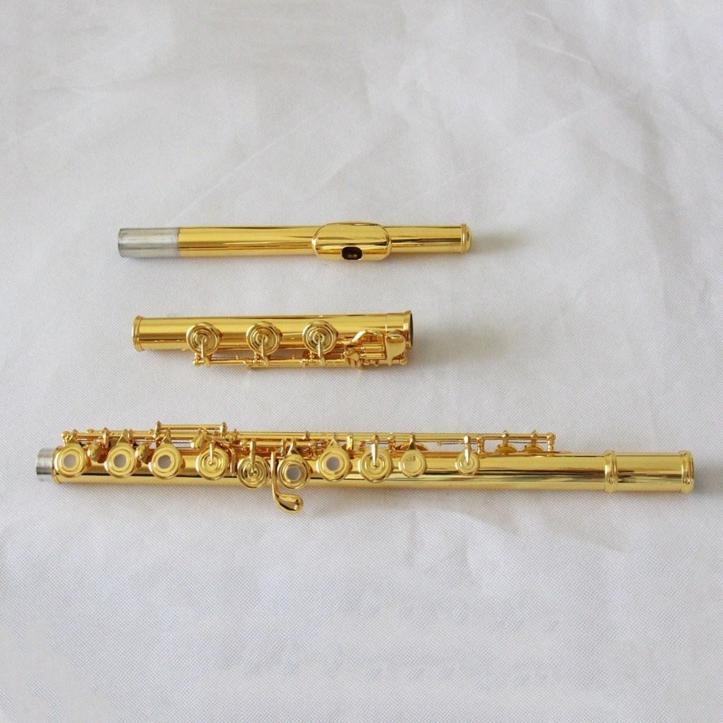 High quality Flute 17 open holes flute music instrument solid silver gold plated flute professional