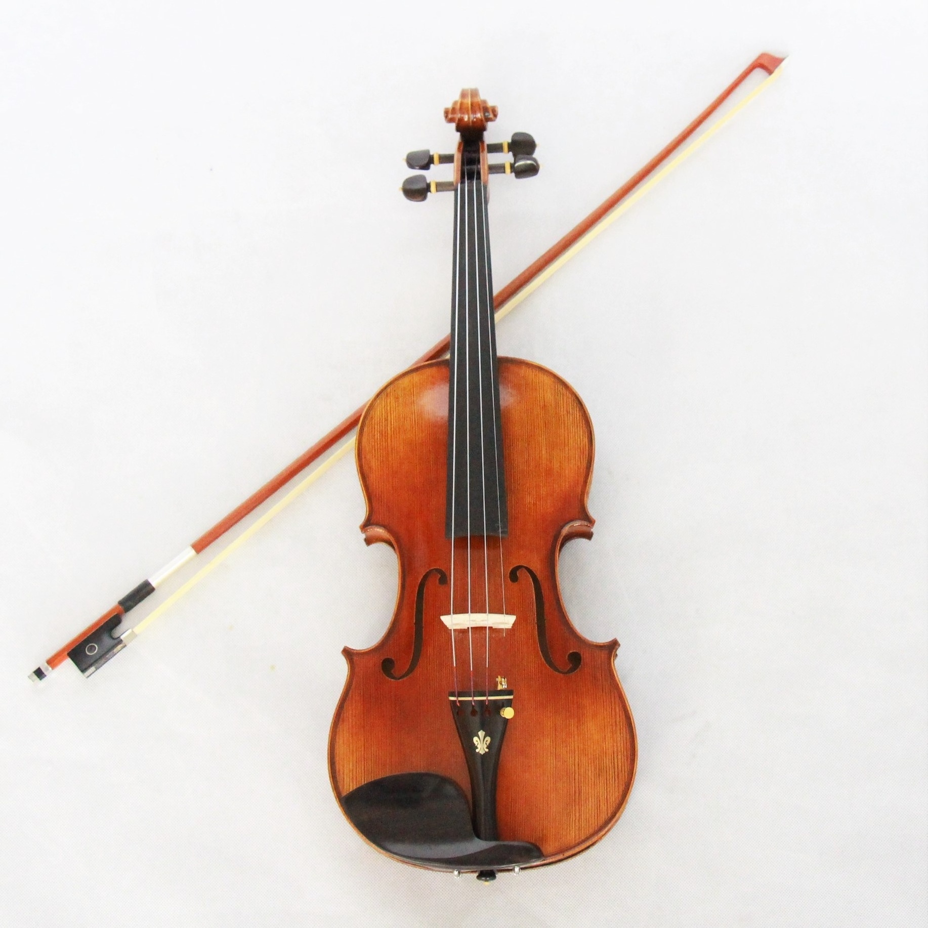 With high grade violin strings and Brazil wood violin bow professional violin