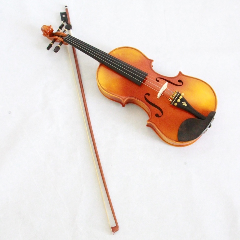 beautiful sound stradivari string instruments student study level handmade spruce face ebony fingerboard violin