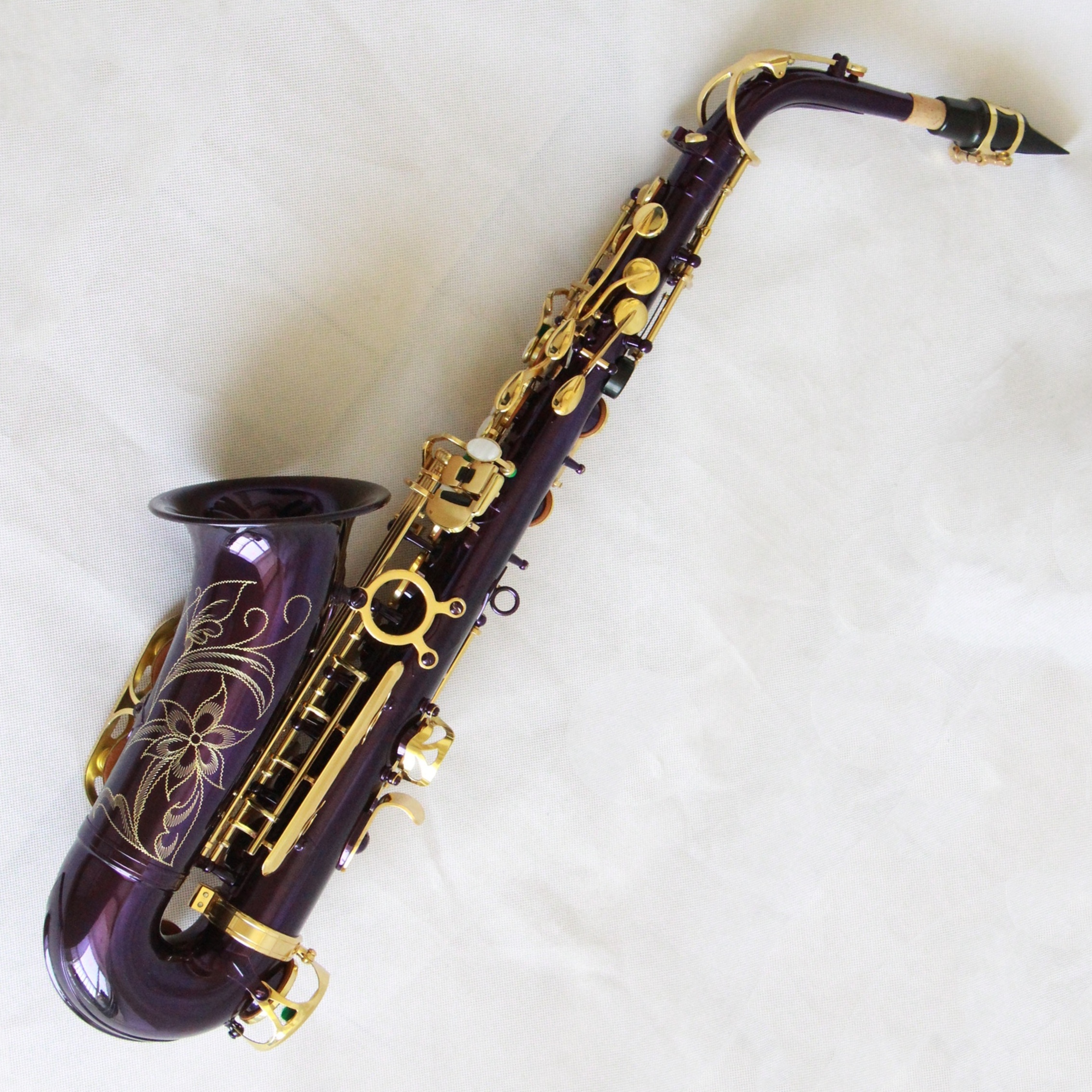 Beginner practice alto saxophone Good quality saxophone alto alto Purple body with Gold keys Saxophone