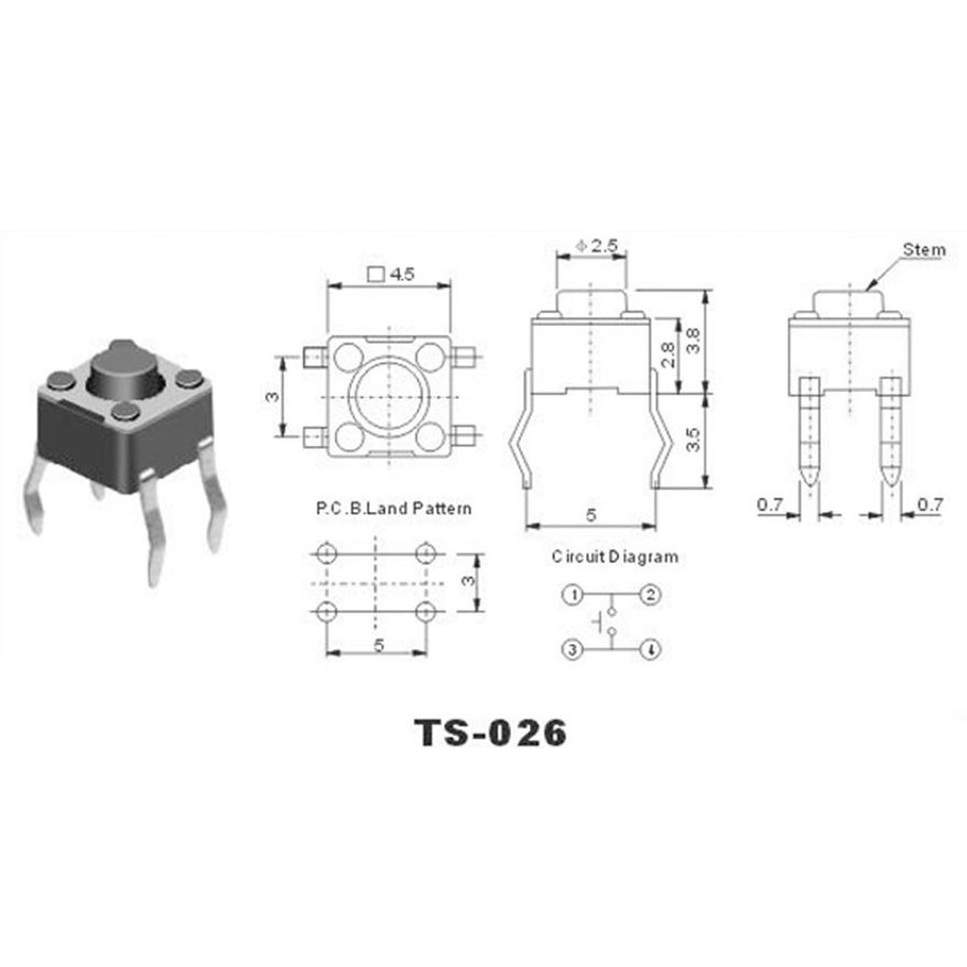 Waterproof electrical push button switches micro tact switches tactile micro switch