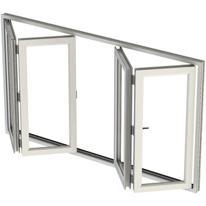 commercial Shop aluminium soundproof tempered glass vertical accordion folding up window sliding retractable screen doors