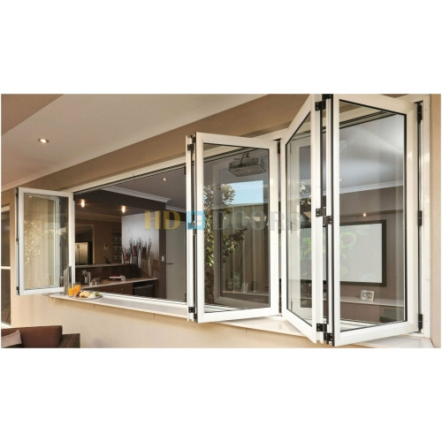 commercial Shop aluminium soundproof tempered glass vertical accordion folding up window sliding retractable screen doors