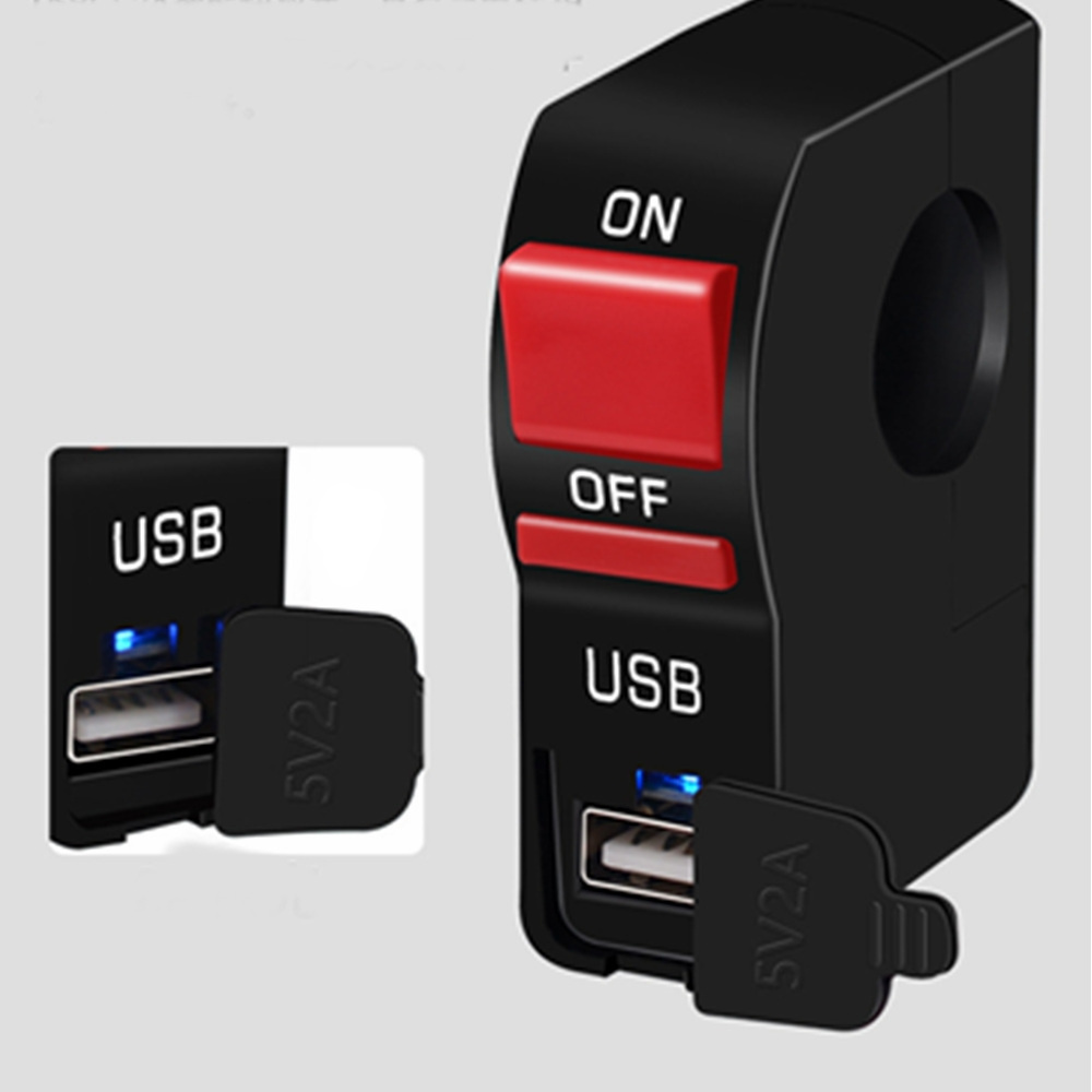 Universal Motorcycle On Off Switches With USB Motorcycle On/Off Switch With Usb Handlebar Charger Refit Accessories Switch