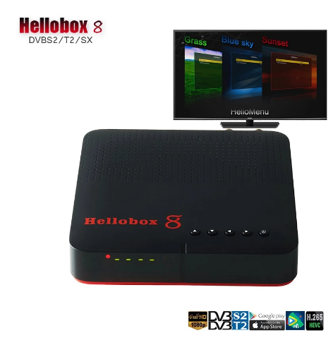 Hellobox 8 new version dvb satellite receiver Hellobox8DVB S2X H.265 DVB T2/DVB S2 Twin Tuner set top box