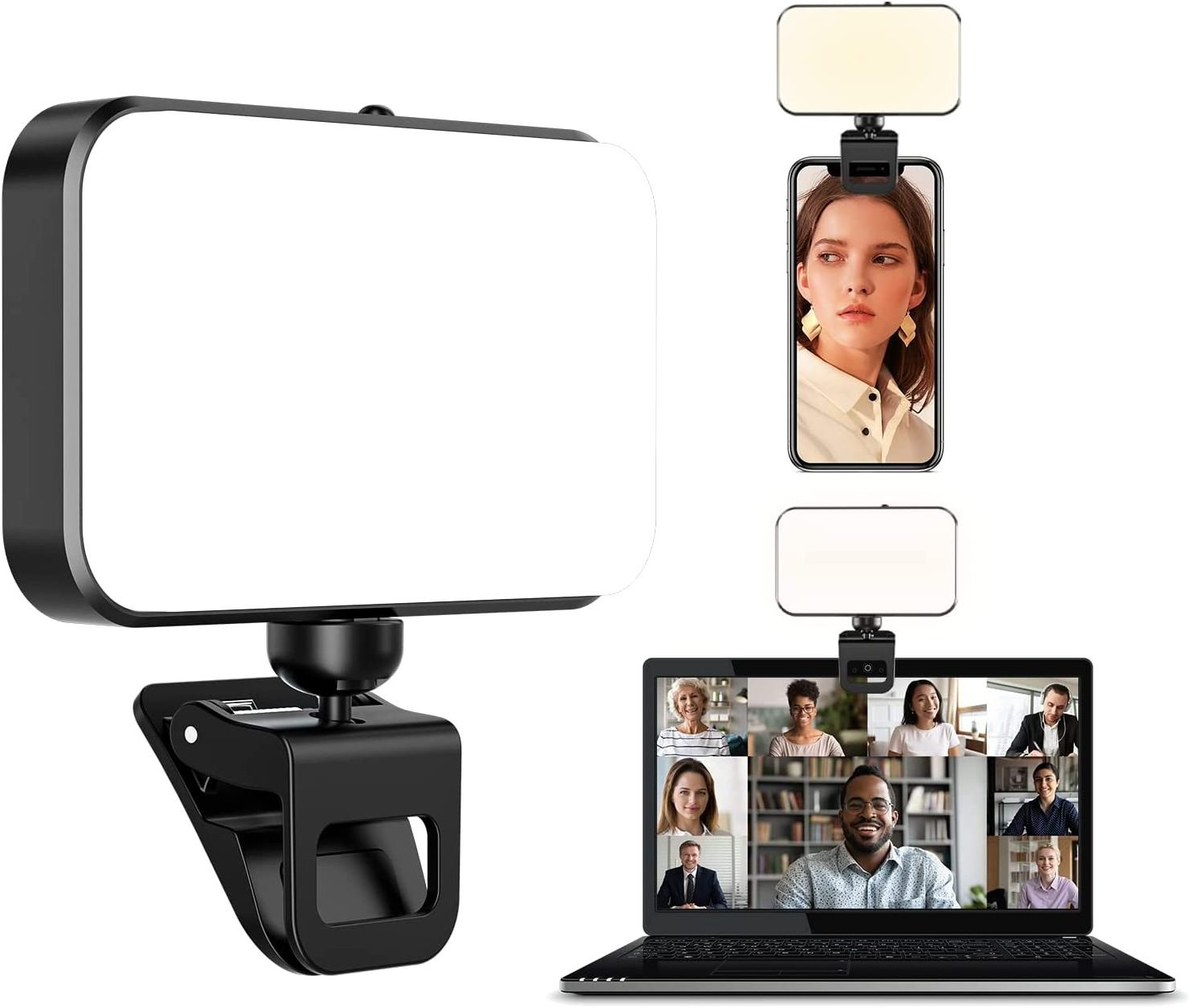 New photography camera light clip, portable mini mobile phone fill light led selfie video conferencing light