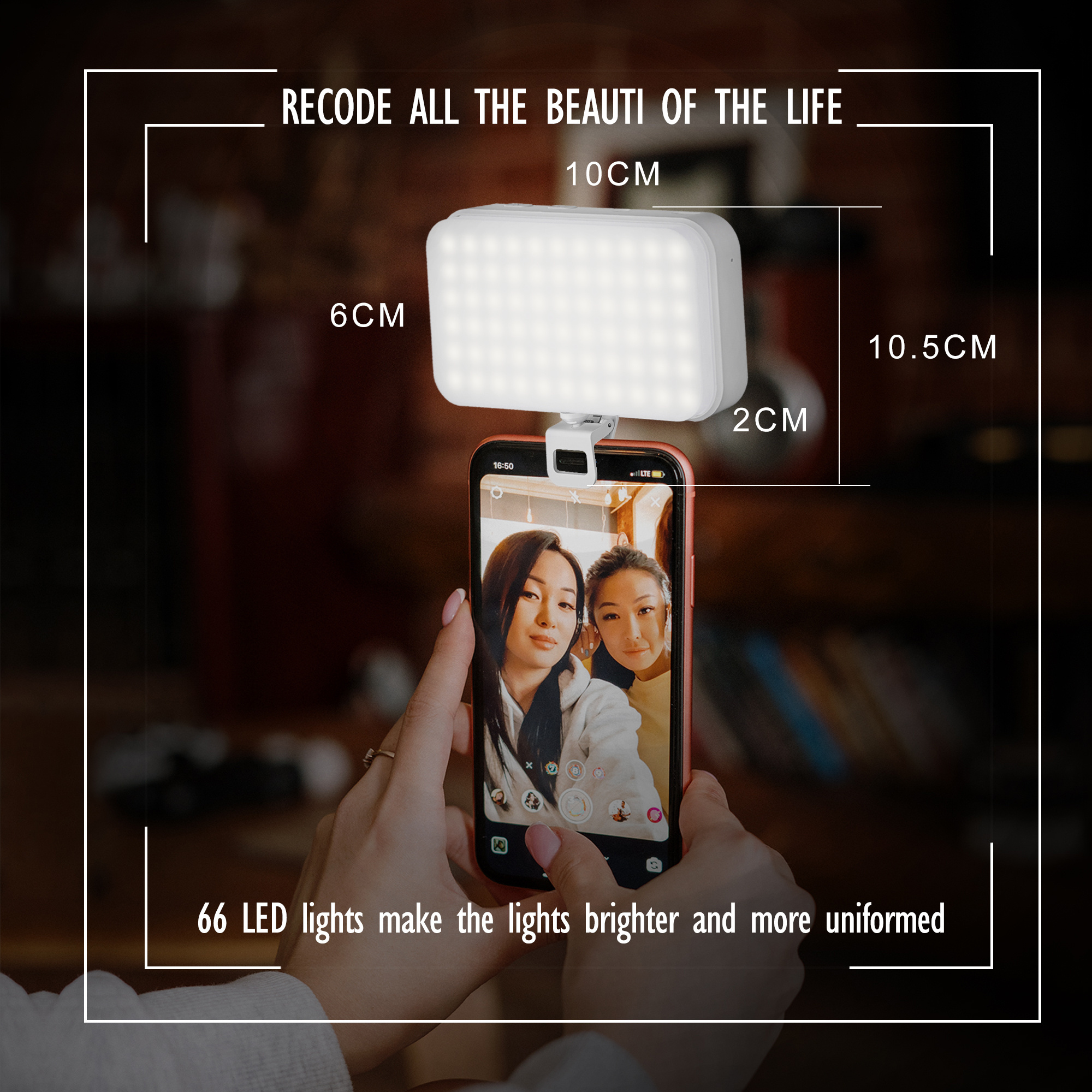 New photography camera light clip, portable mini mobile phone fill light led selfie video conferencing light