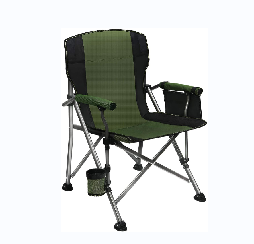 Camping Chair for Heavy People Oversized Outdoor Chairs with Cup Holder and Storage Bag