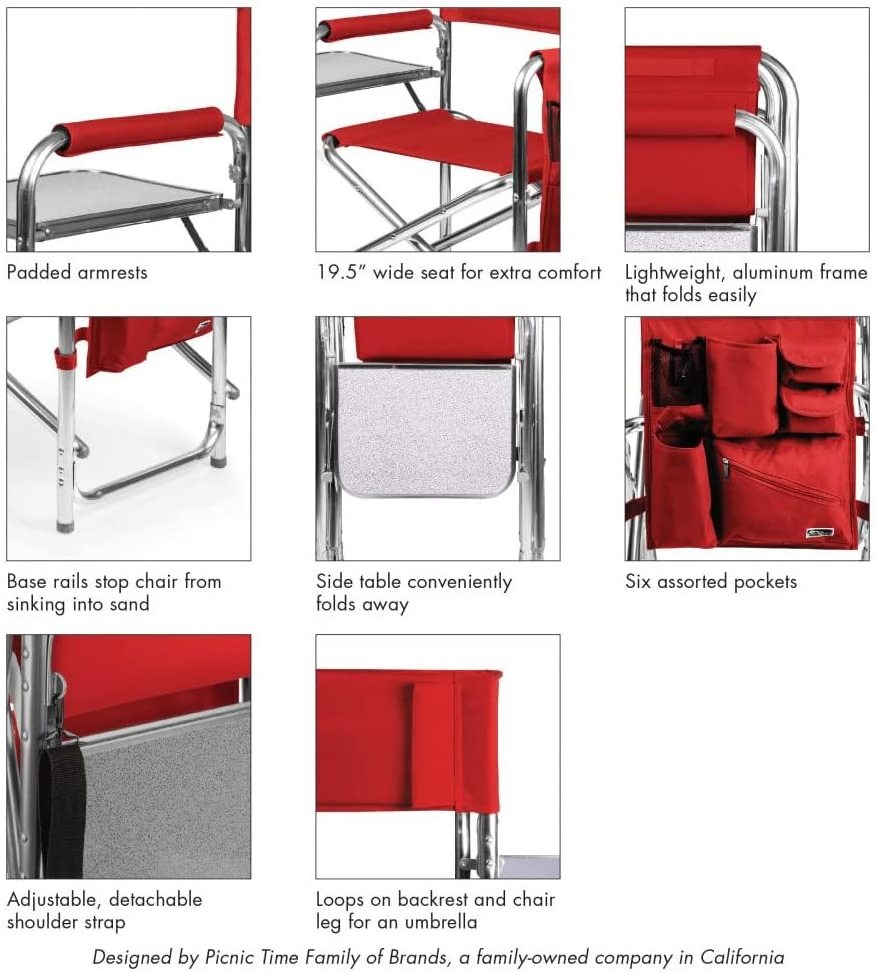 Wholesale Folding Director Chair With Side Table and with headrest Canvas Deluxe Portable Director Chairs