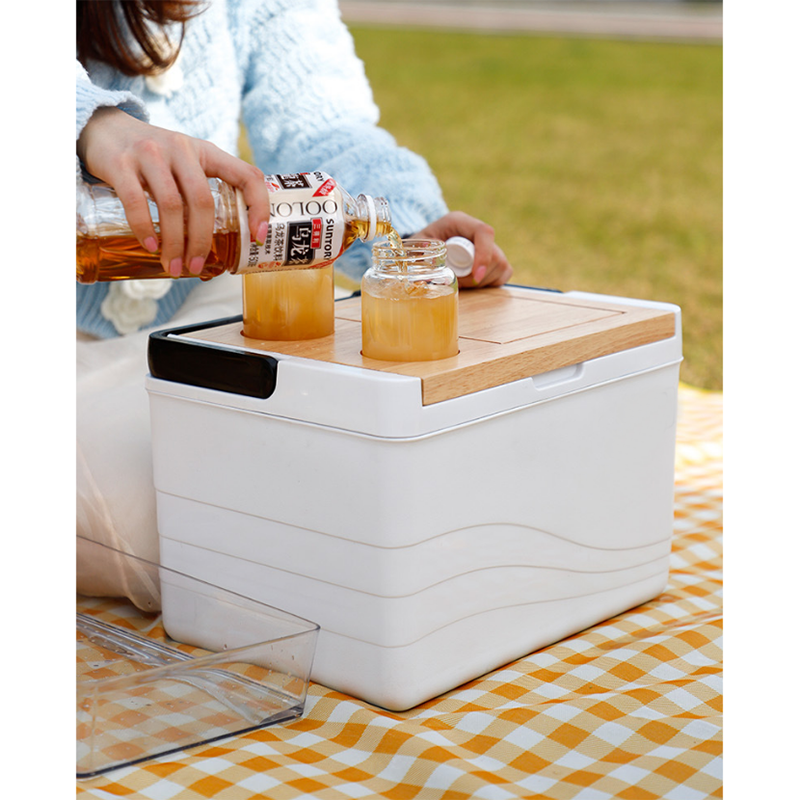 Cooler Box Outdoor Camping Ice Chest Cooler With Handle and Cover Cooler Container With Cutting Board