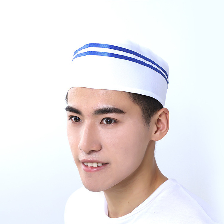 Reusable Worker Custom Restaurant hats High quality Disposable paper Cooking Hair Kitchen Chef forage Hats With Red Line