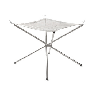 Portable Wood Burning Stand Stainless Steel Folding Camping Fire Pit For Outdoor