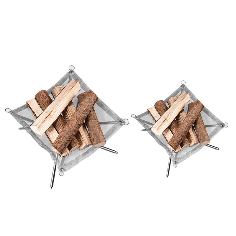 Portable Wood Burning Stand Stainless Steel Folding Camping Fire Pit For Outdoor