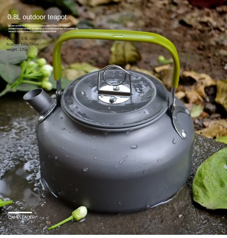 High Quality Portable Outdoor Picnic Cooking Kettle 0.8l Camping Teapot Hiking Camping Coffee Kettle Pot