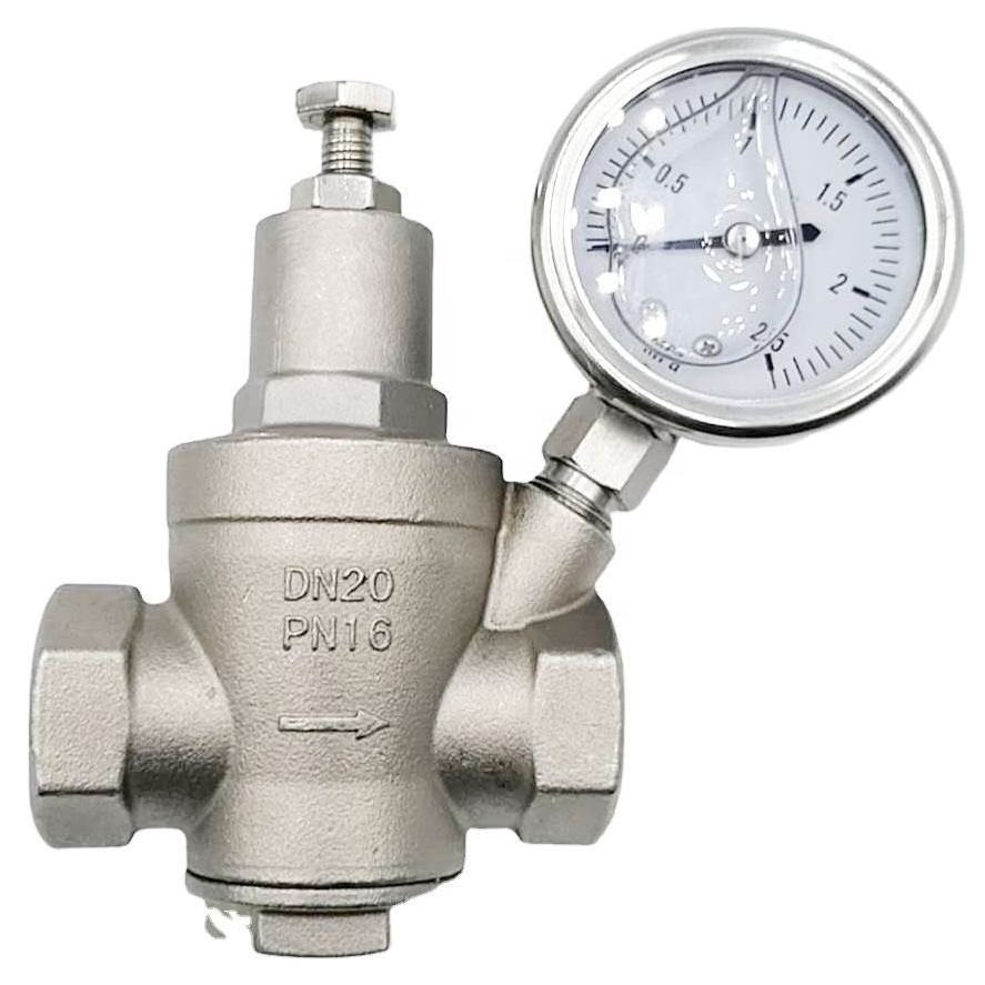 rv water brass pressure regulator valve 5hp19 3 with pressure gauge thread connected