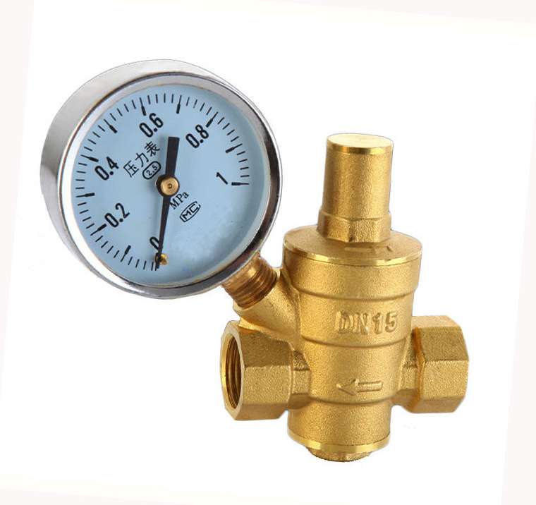 rv water brass pressure regulator valve 5hp19 3 with pressure gauge thread connected