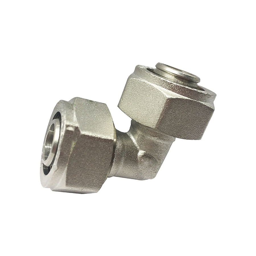 two pieces fully plated 1/4 3/8 1/2 inch compression tube elbow type push fit union pipe fittings