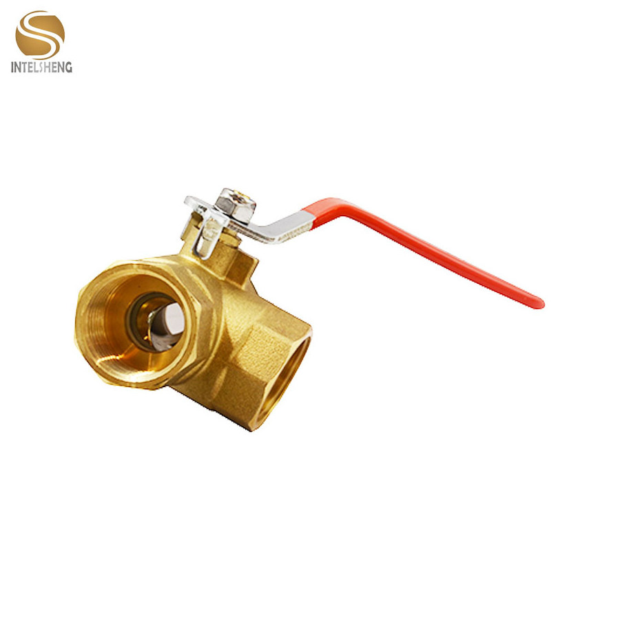 t shape 3 way 1/4 npt brass ball valve for oil and gas