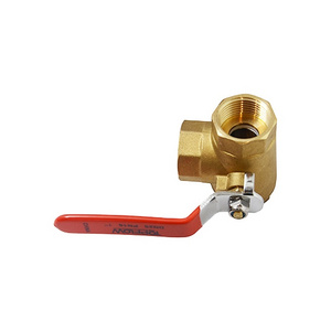 t shape 3 way 1/4 npt brass ball valve for oil and gas