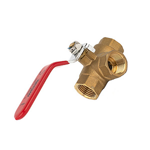 Confluence and diversion function T type copper brass 1/2" 3/4" 1" inch ball valve