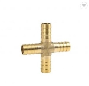 brass barbed 4 way cross fitting