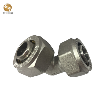 two pieces fully plated 1/4 3/8 1/2 inch compression tube elbow type push fit union pipe fittings