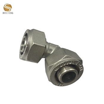 two pieces fully plated 1/4 3/8 1/2 inch compression tube elbow type push fit union pipe fittings