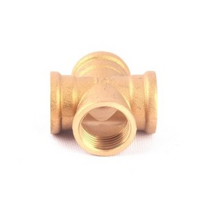 1/2 Inch Female Thread Copper Cross Fitting Home Garden Hose Splitter Brass 4 Way Connector