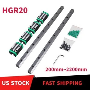 2PCS HGR20 Linear Guide Rail 200~2200mm +4PCS HGH20CA Slide Blocks for CNC DIY