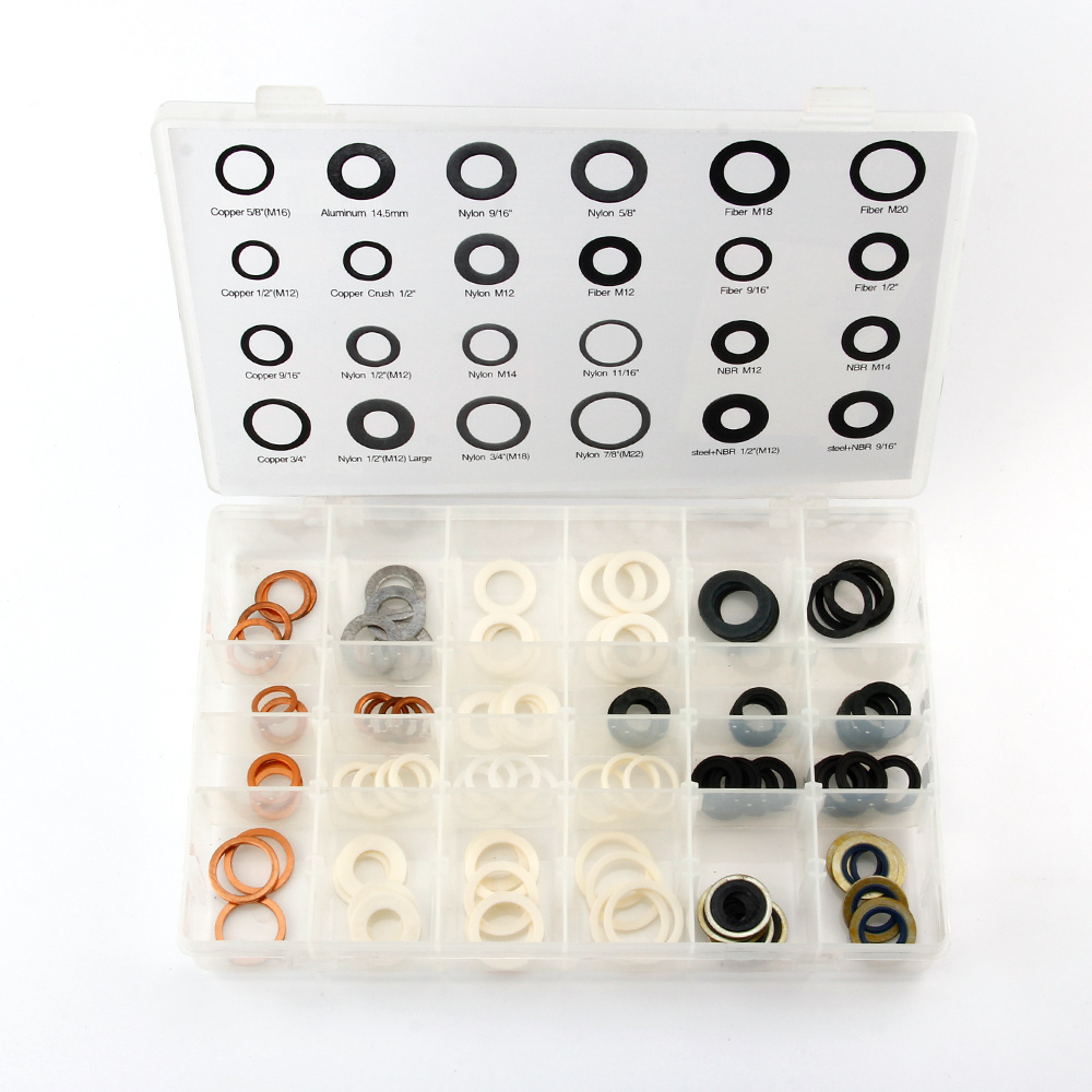 China factory cheap price high quality 120pcs Drain Plug Gasket Assortment Oil Drain Plug Washer