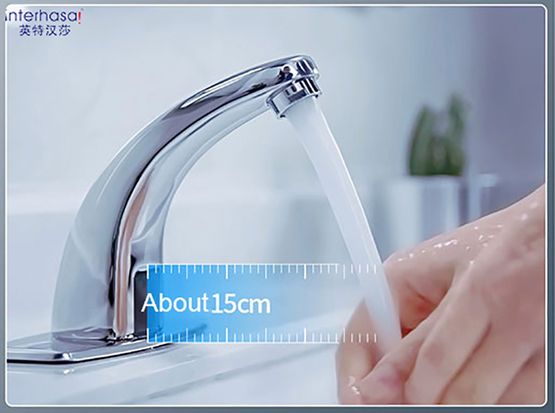 Induction faucet cold and hot DC and AC automatic sensor wash basin infrared fine copper sensor faucet for bathroom